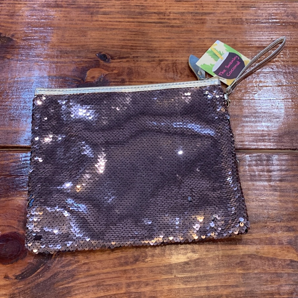 Rose Gold Sequin Clutch Purse